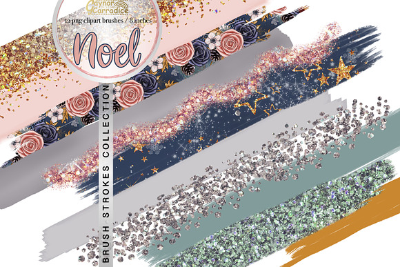 Noel - winter brush clipart in Textures - product preview 1