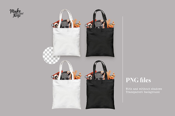 Isolated Halloween tote bag mockup in Product Mockups - product preview 1