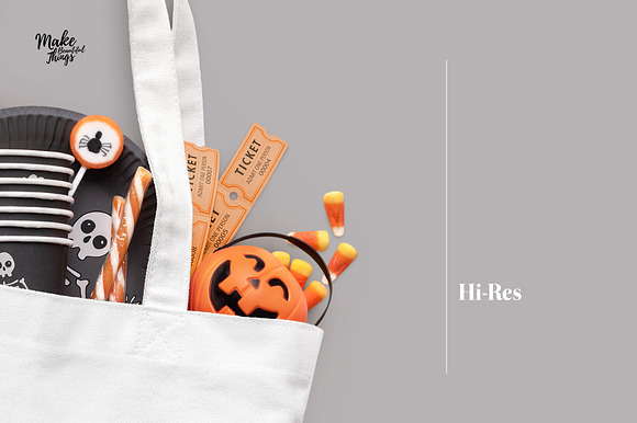 Isolated Halloween tote bag mockup in Product Mockups - product preview 3
