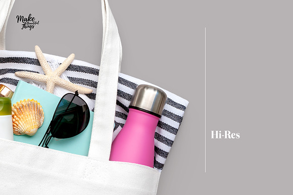 Isolated canvas tote bag mockup in Product Mockups - product preview 3