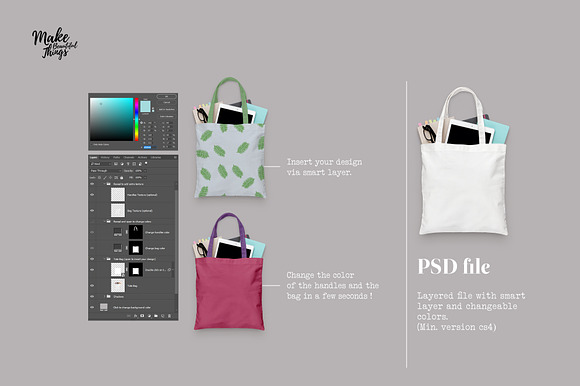 Isolated canvas tote bag mockup in Product Mockups - product preview 1
