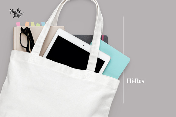 Isolated canvas tote bag mockup in Product Mockups - product preview 4