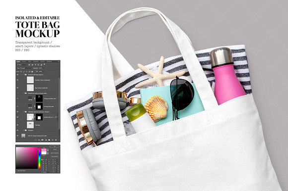 Isolated canvas tote bag mockup in Product Mockups - product preview 5