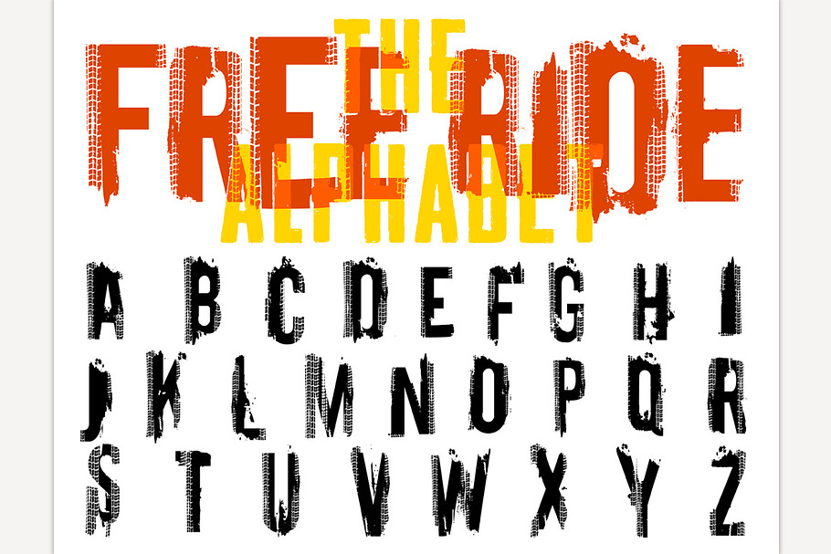 Offroad Lettering Free Ride in Illustrations - product preview 8