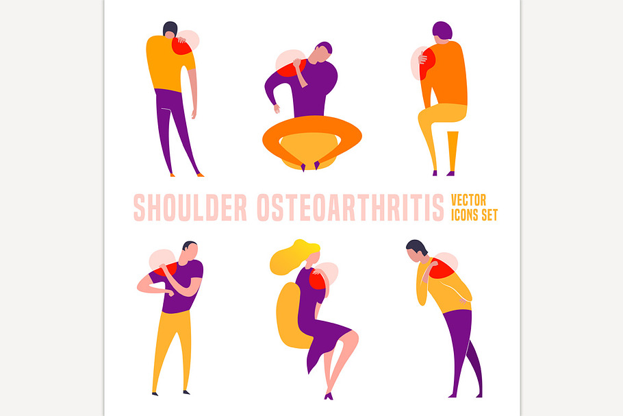 Shoulder Osteoarthritis icons collec in Icons - product preview 8