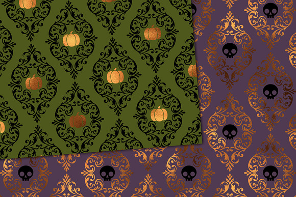Halloween Damask Digital Paper in Patterns - product preview 1