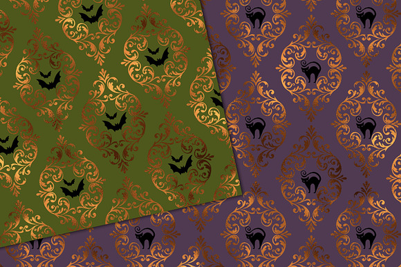 Halloween Damask Digital Paper in Patterns - product preview 2