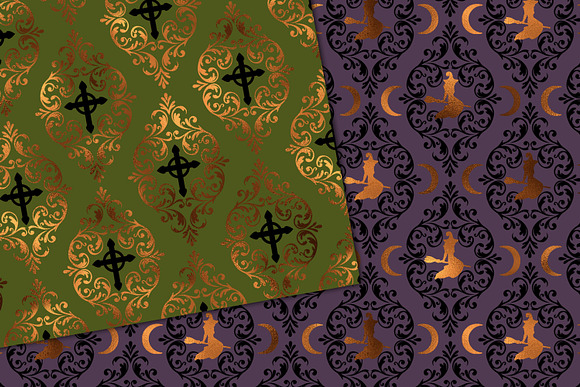 Halloween Damask Digital Paper in Patterns - product preview 3