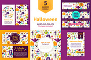 Halloween Party Vector Flat Banners