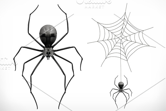 Spider and web. Halloween symbol in Icons - product preview 5