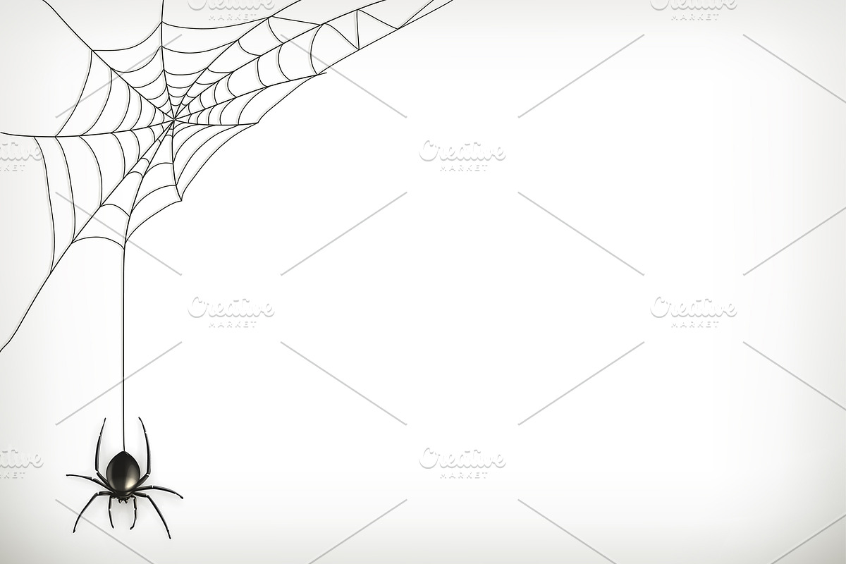 Spider and web, horizontal template in Icons - product preview 8