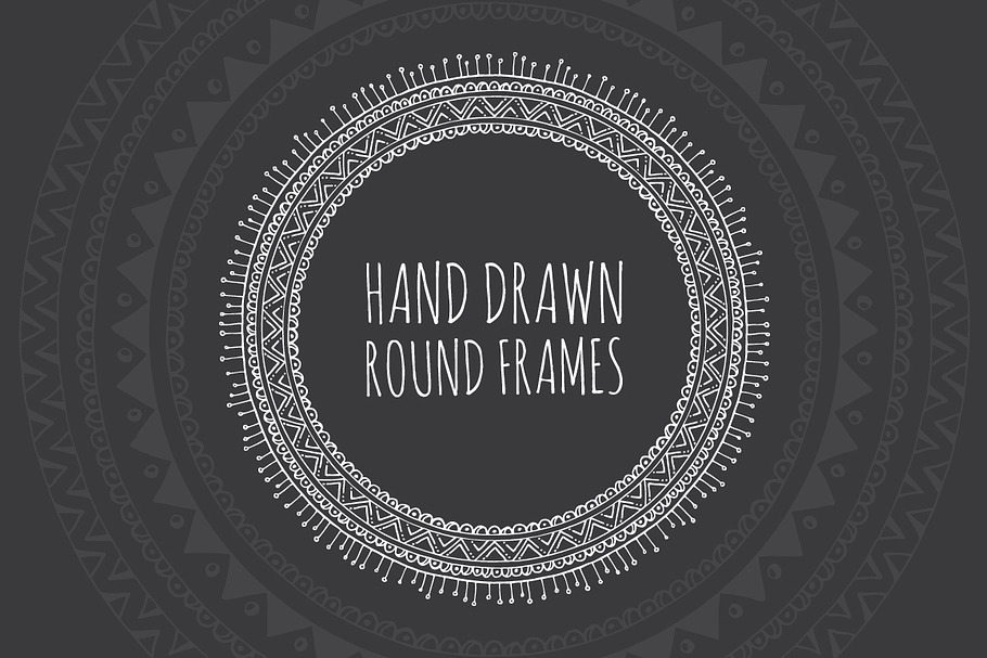 Hand Drawn Decorative Round Frames