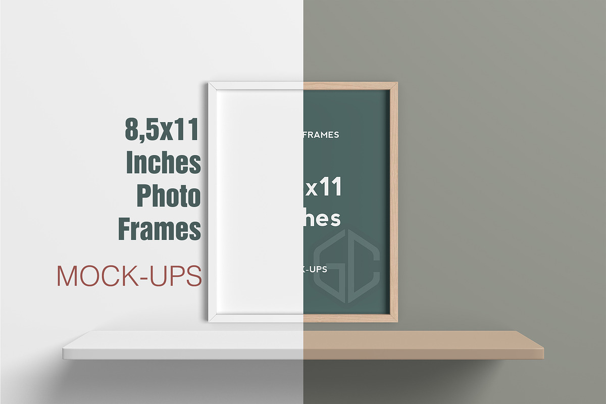 8,5x11 Inches Photo Frames Mockup in Print Mockups - product preview 8