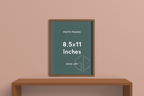8,5x11 Inches Photo Frames Mockup in Print Mockups - product preview 2