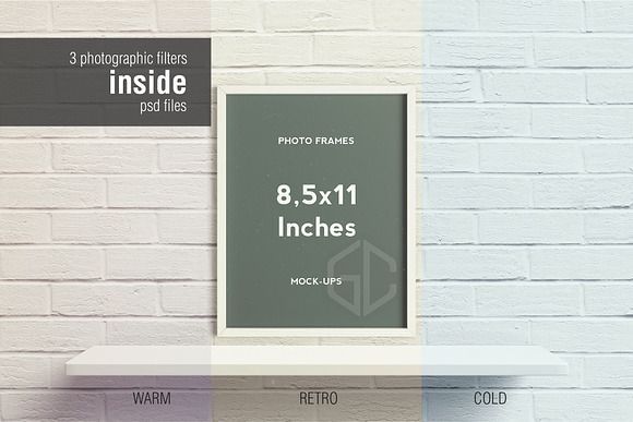 8,5x11 Inches Photo Frames Mockup in Print Mockups - product preview 10