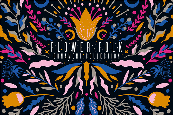 Flower folk-Collection ornament in Illustrations - product preview 2