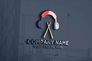 Headphone Stick Drum Logo