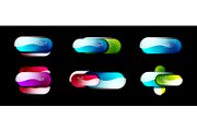 Abstract design icon set, glass