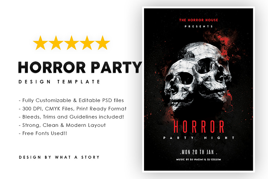Horro Party in Flyer Templates - product preview 8