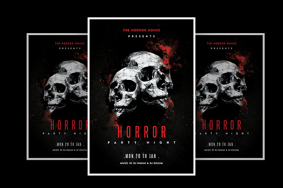 Horro Party in Flyer Templates - product preview 1