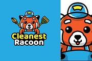 janitor racoon - Mascot & Esport Log