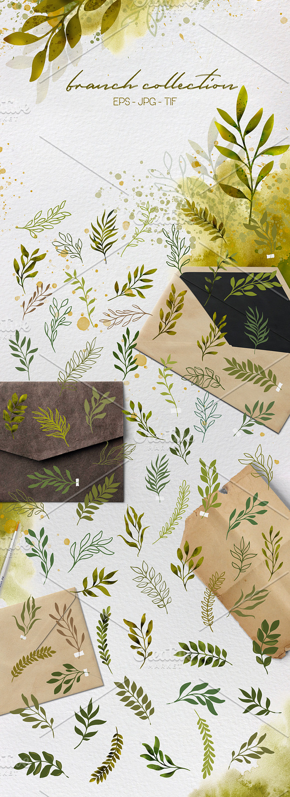 Leaf Branch Collection Clipart in Illustrations - product preview 1