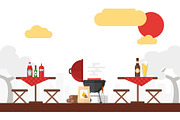 BBQ picnic vector illustration