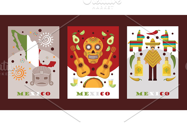 Mexican symbols for souvenir cards
