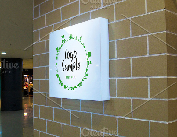 2 Square Lightbox Signboard Mockup in Branding Mockups - product preview 7