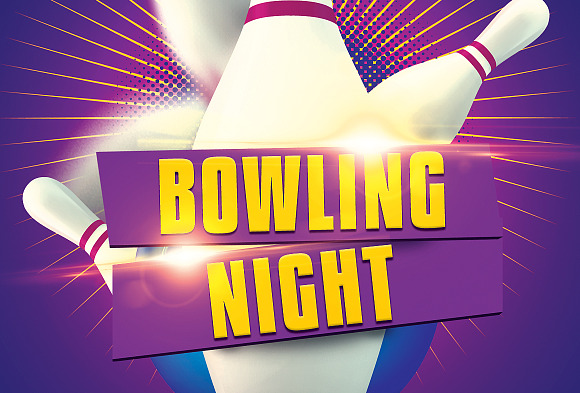 Bowling Night Flyer Template in Flyer Templates - product preview 2