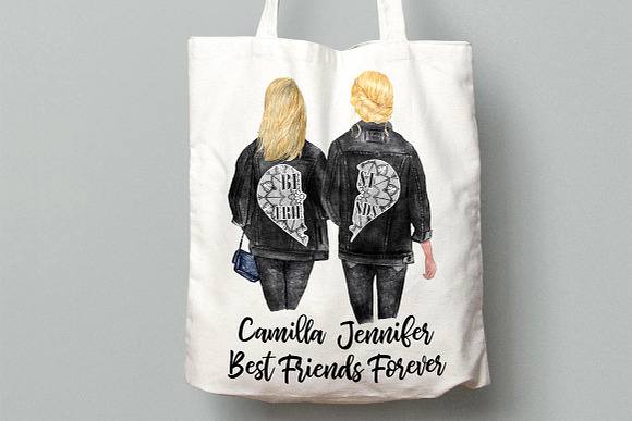 Best Friends Clipart Black Jackets in Illustrations - product preview 4