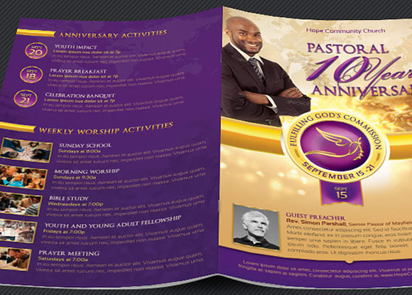 Clergy Anniversary Service Program in Templates - product preview 1