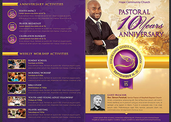 Clergy Anniversary Service Program in Templates - product preview 3