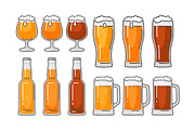 Glass with different types beer -