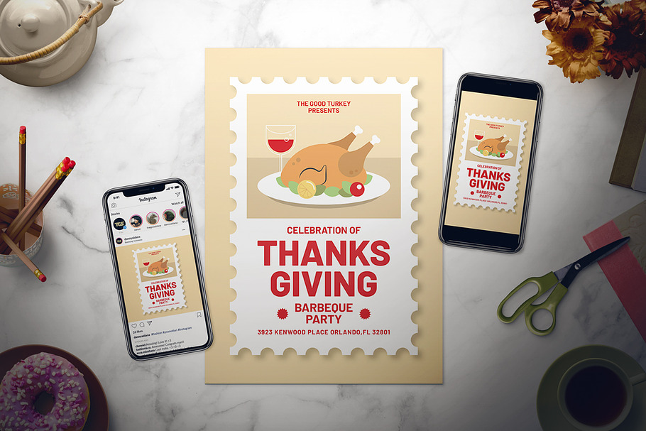 Thanksgiving Day Flyer Set in Flyer Templates - product preview 8