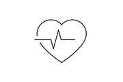 Heartbeat line icon on white