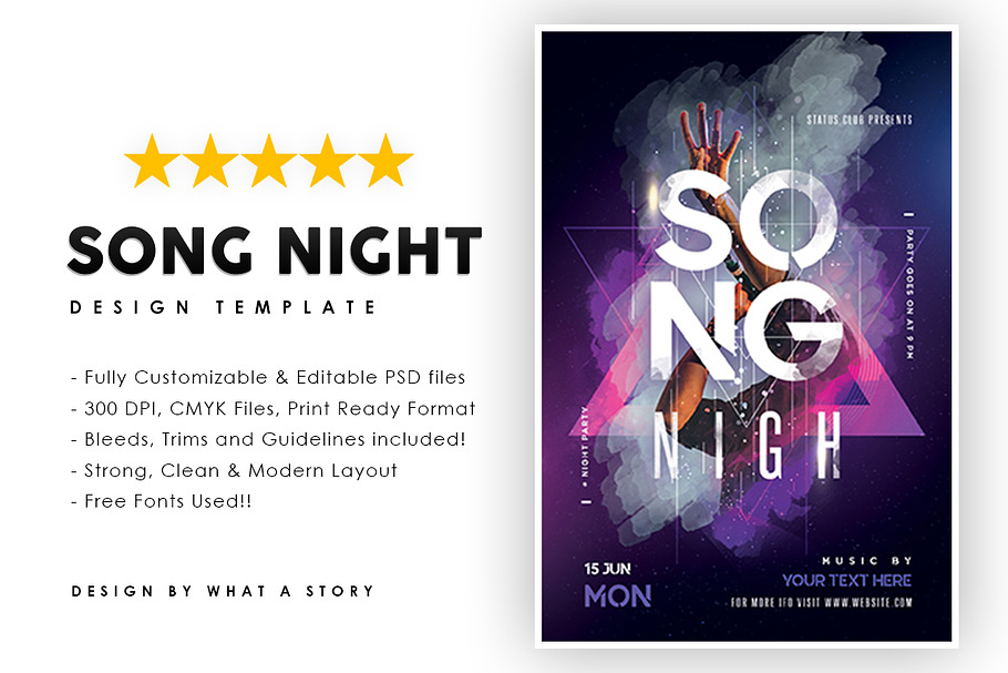 Song Night in Flyer Templates - product preview 8