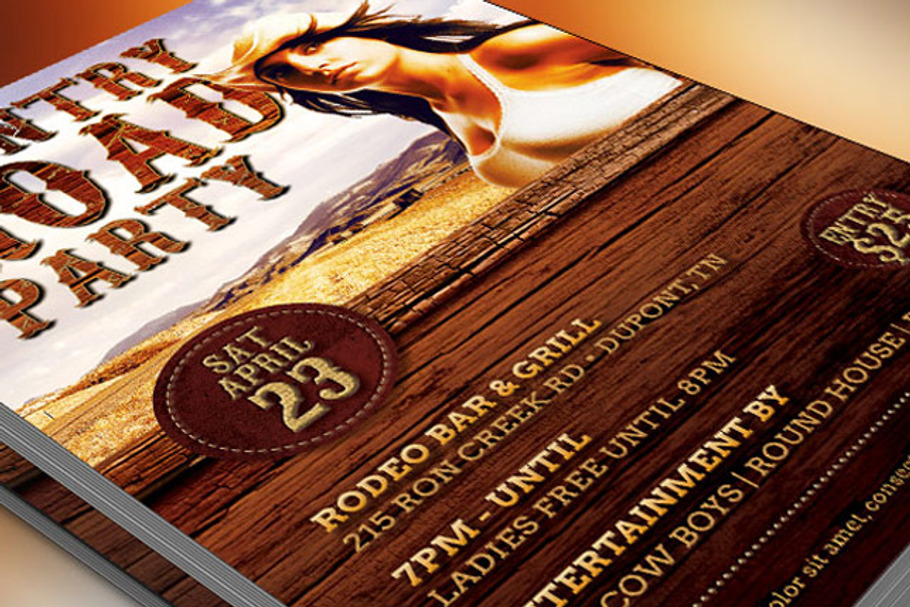 Country Road Party Flyer Template in Flyer Templates - product preview 8