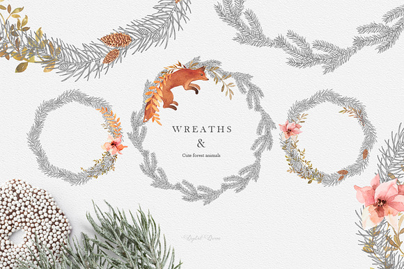 forest animals WREATHS in Illustrations - product preview 4