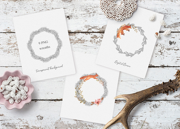 forest animals WREATHS in Illustrations - product preview 5