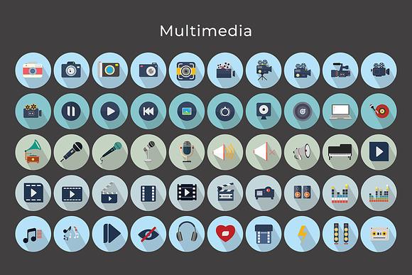 Flat Vector Icons Multimedia Pack V2 in Icons - product preview 4