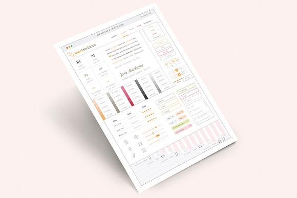 One Page UI Style Guide in Stationery Templates - product preview 3