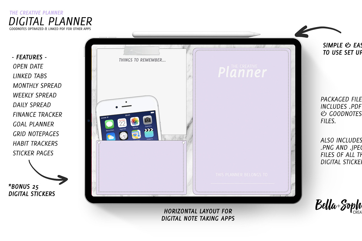 Pastels Digital Planner-(Goodnotes) in Stationery Templates - product preview 8