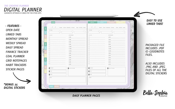 Pastels Digital Planner-(Goodnotes) in Stationery Templates - product preview 2