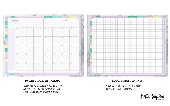 Pastels Digital Planner-(Goodnotes) in Stationery Templates - product preview 3