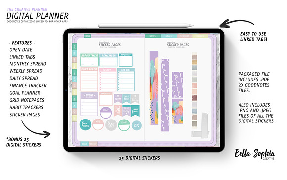 Pastels Digital Planner-(Goodnotes) in Stationery Templates - product preview 5