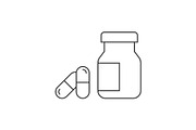 Pharmaceutical drugs line icon on