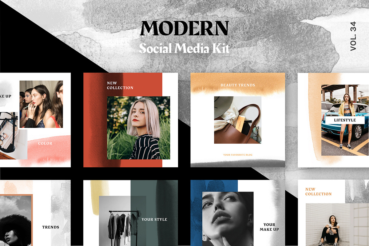 Modern Social Media Kit (Vol. 34) in Instagram Templates - product preview 8