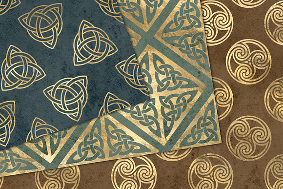 Gold Celtic Digital Paper in Patterns - product preview 1