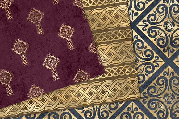 Gold Celtic Digital Paper in Patterns - product preview 2